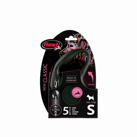 Smycz automatyczna Flexi New Classic S linka 5m 12kg czarna - Flexi zdjęcie 2