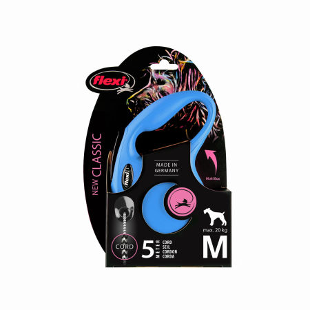 Smycz automatyczna Flexi New Classic M linka 5m 20kg niebieska - Flexi zdjęcie 2