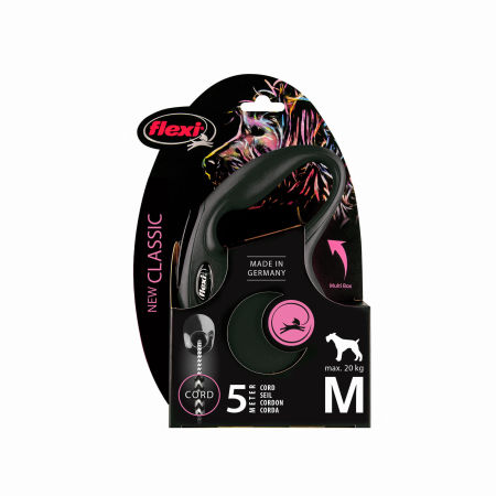 Smycz automatyczna Flexi New Classic M linka 5m 20kg czarna - Flexi zdjęcie 2