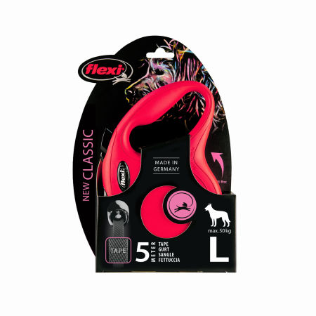 Smycz automatyczna Flexi New Classic L taśma 5m 50kg czerwona - Flexi zdjęcie 2