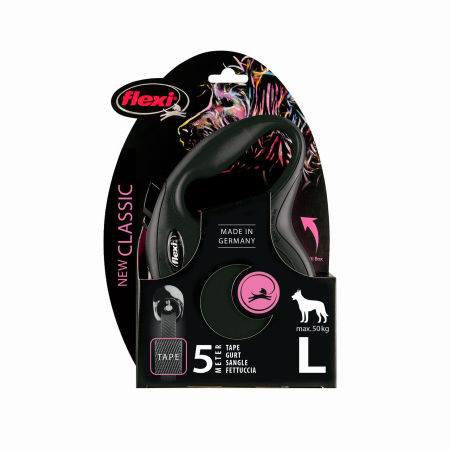 Smycz automatyczna Flexi New Classic L taśma 5m 50kg czarna - Flexi zdjęcie 2