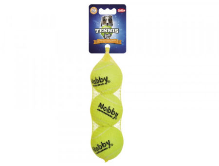 Zabawka dla psa Nobby Tennis Line Ball "M" Ø 6,5cm (3szt siatka)- tenisowa, żółta piłka  - Nobby zdjęcie 1