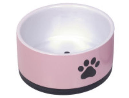 Miska ceramiczna Nobby dla psa/kota "Paw " różówa/biała z łapką 0,4l  Ø 14x6,5cm - Nobby zdjęcie 1