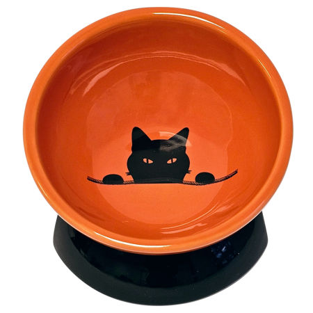 Miska ceramiczna Nobby dla kota "Wilson" pomarańczowo-czarna 0,25 L  Ø 13,5 x 9cm - Nobby zdjęcie 3