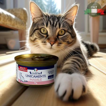 UniPro Unicamente karma dla kota dorosłego monoproteinowa, monobiałkowa 85g wieprzowina - 100% mięsa, bez podrobów, dla alergików - UniPro zdjęcie 2