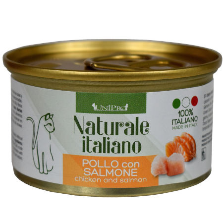 UniPro Unicamente Naturale Italiano karma dla kota 85g kurczak z łososiem w sosie własnym - UniPro zdjęcie 2