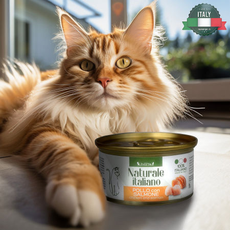 UniPro Unicamente Naturale Italiano karma dla kota 85g kurczak z łososiem w sosie własnym - UniPro zdjęcie 1