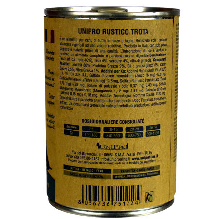 UniPro Rustico karma dla psa 400g pstrąg z ryżem i warzywami - UniPro zdjęcie 3