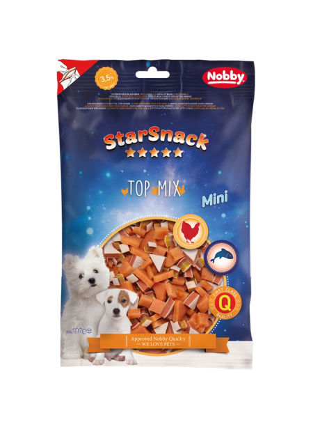 Przysmak dla psa Starsnack Top Mix Nobby 180g - mini miękkie trójkąciki kurczak-ryba oraz serduszka kurczak - marchewka - Nobby zdjęcie 1