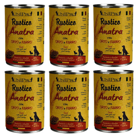 UniPro Rustico karma dla psa 400g kaczka z jęczmieniem i orkiszem ZESTAW 6*400g - UniPro zdjęcie 1