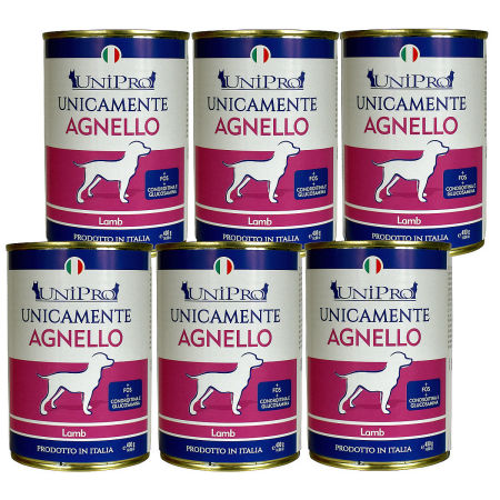 UniPro Unicamente karma dla psa monoproteinowa, monobiałkowa 400g jagnięcina - 100% mięsa, bez podrobów, dla alergików ZESTAW 6*400g - UniPro zdjęcie 2