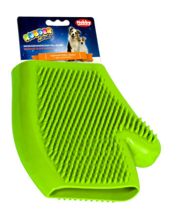 Gumowa rękawica pielęgnacyjna NOBBY do masażu i wyczesywania zielona - Nobby zdjęcie 1