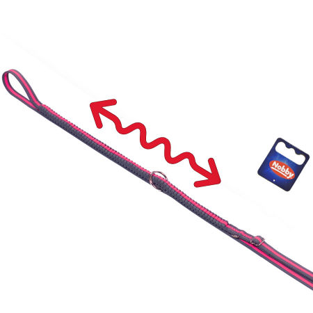 Smycz dla psa Nobby Variado L-XL z amortyzatorem 25mm /2,1- 2,4m regulowana różowa - Nobby zdjęcie 2