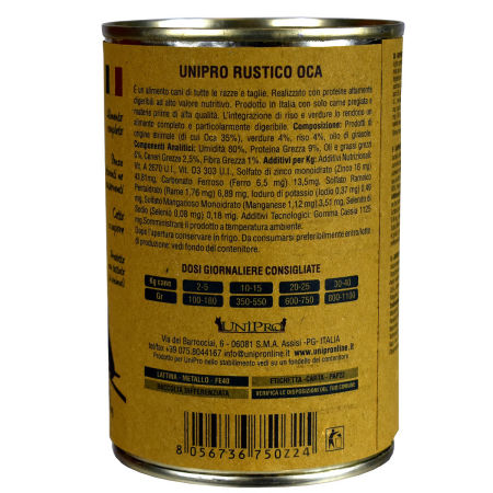 UniPro Rustico karma dla psa 400g gęś z ryżem i warzywami ZESTAW 6*400g - UniPro zdjęcie 3