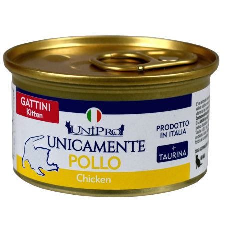 UniPro Unicamente karma dla młodego kota (kociąt) monoproteinowa, monobiałkowa 85g kurczak - 100% mięsa, bez podrobów, dla alergików - UniPro zdjęcie 1
