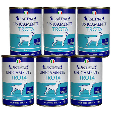UniPro Unicamente karma dla psa monoproteinowa, monobiałkowa 400g pstrąg - 100% mięsa, bez podrobów, dla alergików ZESTAW 6*400g - UniPro zdjęcie 2