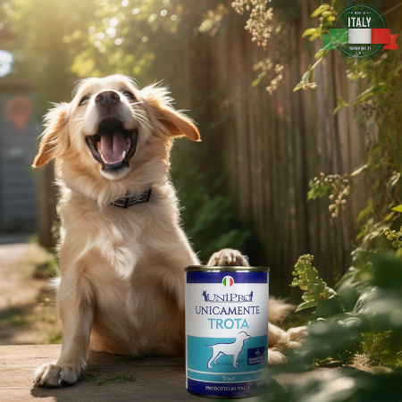 UniPro Unicamente karma dla psa monoproteinowa, monobiałkowa 400g pstrąg - 100% mięsa, bez podrobów, dla alergików ZESTAW 6*400g - UniPro zdjęcie 1