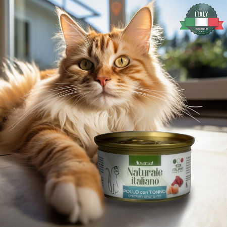 UniPro Unicamente Naturale Italiano karma dla kota 85g kurczak z tuńczykiem w sosie własnym - UniPro zdjęcie 1