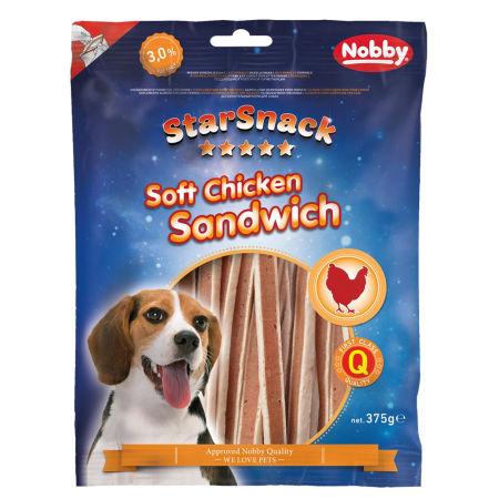 Przysmak dla psa Starsnack Soft Chicken Sandwich Nobby 375g - kurczakiem i rybą - Nobby zdjęcie 1