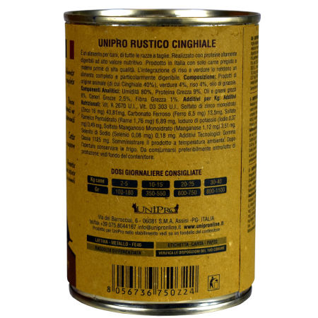 UniPro Rustico karma dla psa 400g dzik z ryżem i warzywami ZESTAW 6*400g - UniPro zdjęcie 3