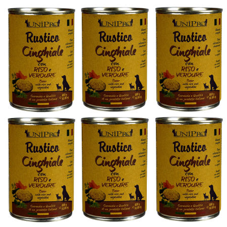 UniPro Rustico karma dla psa 400g dzik z ryżem i warzywami ZESTAW 6*400g - UniPro zdjęcie 1