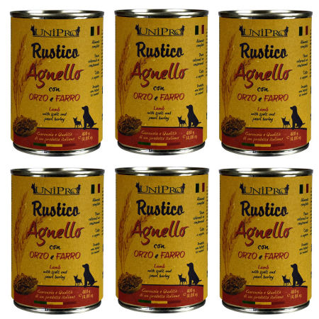 UniPro Rustico karma dla psa 400g jagnięcina z jęczmieniem i orkiszem zestaw 6*400g zdjęcie 1