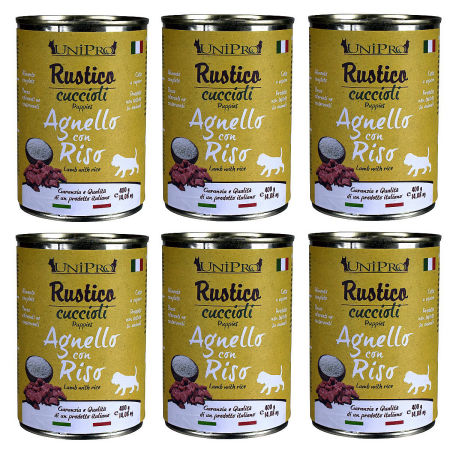 UniPro Rustico karma dla psa szczeniaka, juniora, puppy 400g jagnięcina z ryżem ZESTAW 6*400g - UniPro zdjęcie 1