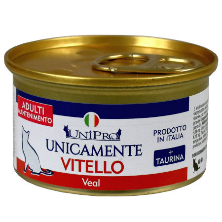 UniPro Unicamente karma dla kota dorosłego monoproteinowa, monobiałkowa 85g cielęcina - 100% mięsa, bez podrobów, dla alergików - UniPro zdjęcie 1