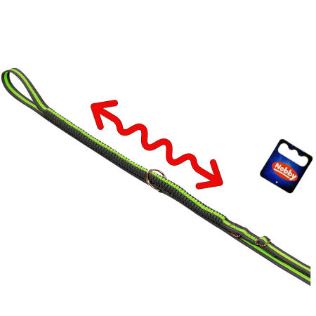 Smycz dla psa Nobby Variado XS-S z amortyzatorem 15mm /2,1- 2,4m regulowana żółta - Nobby zdjęcie 2