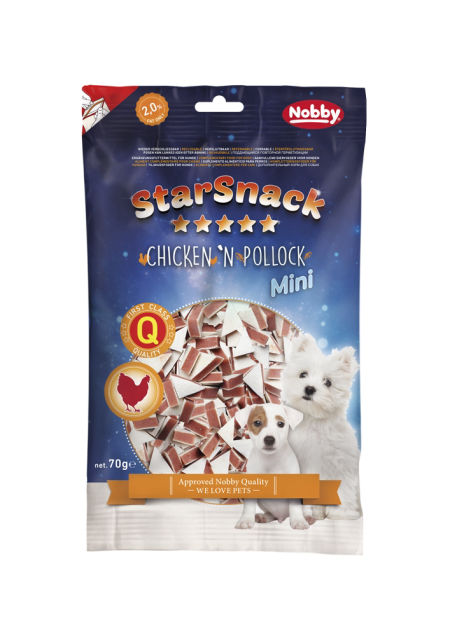 Przysmak dla psa Starsnack Soft Chicken and Pollock Nobby 70g - mini miękkie trójkąciki z kurczakiem i rybą - Nobby zdjęcie 1