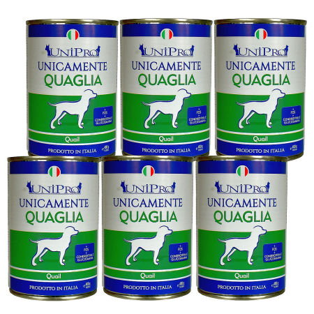UniPro Unicamente karma dla psa monoproteinowa, monobiałkowa 400g przepiórka - 100% mięsa, bez podrobów, dla alergików ZESTAW 6*400g - UniPro zdjęcie 2