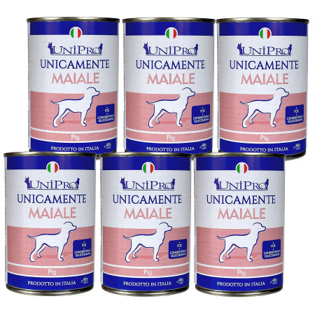 UniPro Unicamente karma dla psa monoproteinowa, monobiałkowa 400g wieprzowina - 100% mięsa, bez podrobów, dla alergików ZESTAW 6*400g - UniPro zdjęcie 2