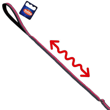 Smycz dla psa Nobby Variado M-L z amortyzatorem 20mm /1,1- 1,4m prosta różowa - Nobby zdjęcie 2