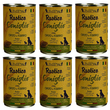 UniPro Rustico karma dla psa 400g królik z jęczmieniem i orkiszem ZESTAW 6*400g - UniPro zdjęcie 1