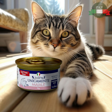 UniPro Unicamente karma dla młodego kota (kociąt) monoproteinowa, monobiałkowa 85g wieprzowina - 100% mięsa, bez podrobów, dla alergików - UniPro zdjęcie 2