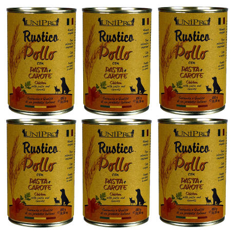 UniPro Rustico karma dla psa 400g kurczak z makaronem i marchewką- ZESTAW 6*400g - UniPro zdjęcie 2