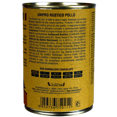 UniPro Rustico karma dla psa 400g kurczak z makaronem i marchewką- ZESTAW 6*400g - UniPro zdjęcie 3