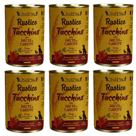 UniPro Rustico karma dla psa 400g indyk z makaronem i marchewką ZESTAW 6*400g - UniPro zdjęcie 1