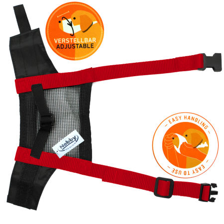 Muzzle adjustable Nobby - nylonowy kaganiec dla psa 4; 23-31 cm czerwony - Nobby zdjęcie 2
