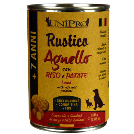 UniPro Rustico karma dla psa starszego, seniora, +7 400g jagnięcina z ryżem i ziemniakami - UniPro zdjęcie 2