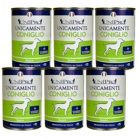 UniPro Unicamente karma dla psa monoproteinowa, monobiałkowa 400g królik - 100% mięsa, bez podrobów, dla alergików ZESTAW 6*400g - UniPro zdjęcie 2