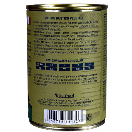 UniPro Rustico Vege karma dla psa 400g mieszanka warzywna ZESTAW 6*400 - UniPro zdjęcie 3