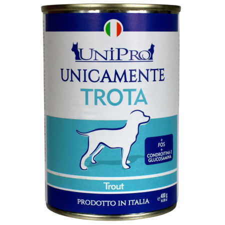 UniPro Unicamente karma dla psa monoproteinowa, monobiałkowa 400g pstrąg - 100% mięsa, bez podrobów, dla alergików - UniPro zdjęcie 2