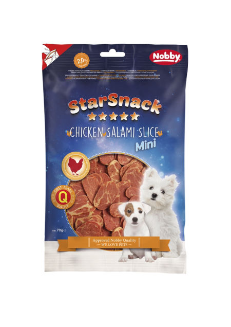 Przysmak dla psa Starsnack Chicken Salami Slice Nobby 70g - mini miękkie kawałki z kurczakiem i wołowiną - Nobby zdjęcie 1