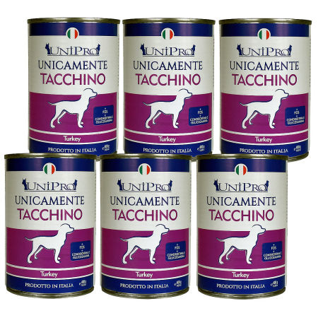 UniPro Unicamente karma dla psa monoproteinowa, monobiałkowa 400g indyk - 100% mięsa, bez podrobów, dla alergików ZESTAW 6*400g - UniPro zdjęcie 2