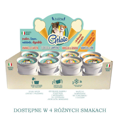 UniPro Gelato włoskie lody dla psa ananasowo - marchewkowe 60g - UniPro zdjęcie 2