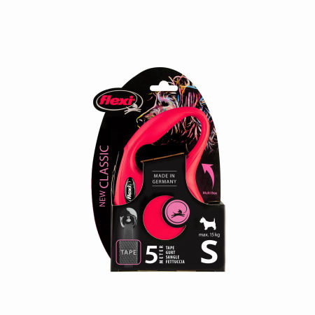 Smycz automatyczna Flexi New Classic S taśma 5m 15kg czerwona - Flexi zdjęcie 2