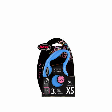 Smycz automatyczna Flexi New Classic XS taśma 3m 12kg niebieska - Flexi zdjęcie 2