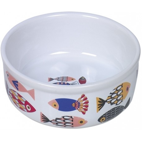 Miska ceramiczna Nobby dla kota wzór kolorowych rybek 0,25l  Ø 13,5x4,5cm - Nobby zdjęcie 1